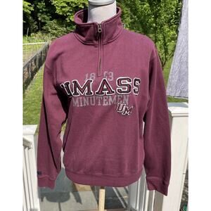 Vintage 2009 UMass Jansport 1/4 Zip Pullover Spellout Sweatshirt - Maroon Small